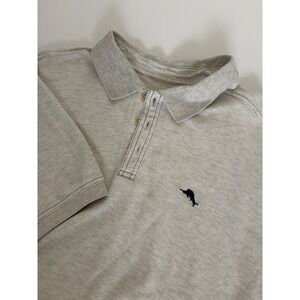 Tommy Bahama Supima Cotton Polo Shirt Mens XL Gray Heather Marlin Logo Short Slv